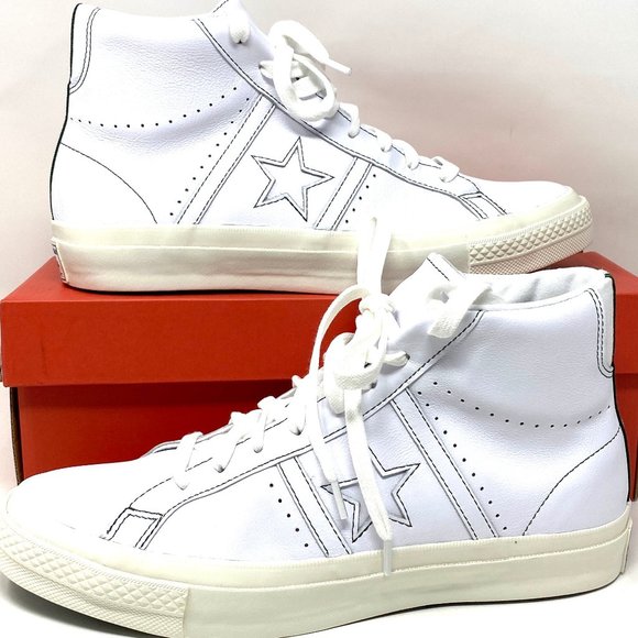 Converse Men's Size 167504C One Star Academy HI White Fir Egret Leather Sneakers